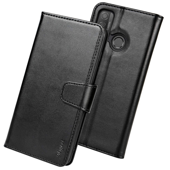 Migeec Case for Huawei P smart 2020 PU Leather Wallet Phone Case With Card Holder and Pocket, Black