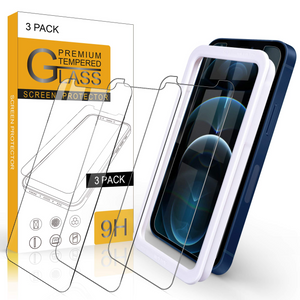 Migeec[3 Pack] Screen Protectors for iPhone 12 Pro Max 6.7", Tempered Glass with 9H-Hardness, Protective Film[Alignment Frame][Anti-Scratch]