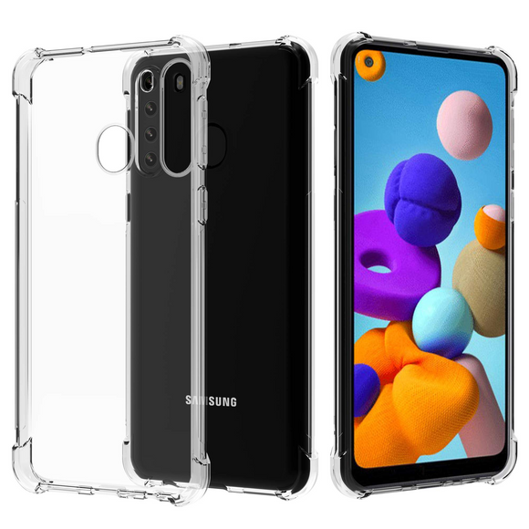 Migeec For Samsung Galaxy A21S Case - Crystal Clear Hybrid Material Covers Air Cushion Gel Bumper Technology Full Protection
