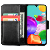 Migeec Case for Samsung Galaxy A41 PU Leather Wallet Phone Case With Card Holder and Pocket, Black