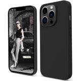 Migeec Case for iPhone 13 Pro Max 6.7-inch Liquid Silicone Gel Rubber Phone Cover Soft Microfiber Protective Shockproof Anti-Scratched (6.7 inch) - Black
