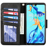 Migeec Case for Huawei P30 pro PU Leather Wallet Phone Case With Card Holder and Pocket, Black
