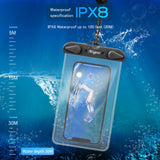 Migeec Waterproof Phone Case (2 Packs) IPX8 Waterproof Phone Pouch Dry Bag Waterproof Bag for Beach Kayaking Travel Compatible with iPhone Android Device up to 6.9"