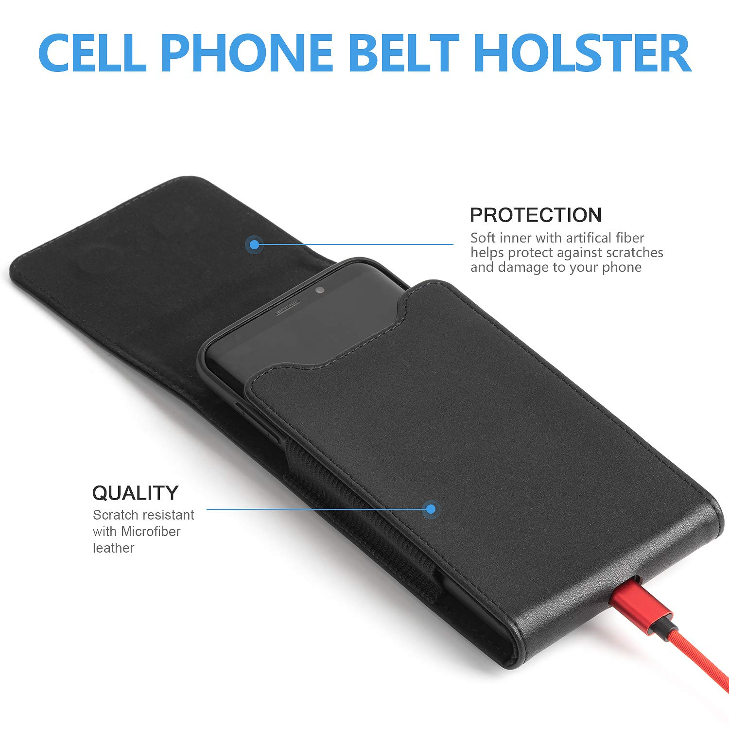 Cell phone holder for belt with loop best sale