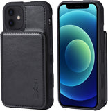 Migeec Case for iPhone 12 Mini - Wallet Case with Card Holder Pockets [Shockproof] Back Flip Cover for iPhone 12 Mini 5.4 inch, Black