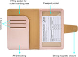 Migeec Passport Holder and Vaccine Card Holder Combo, Leather Passport Wallet Cover with Card Slot, Fit for 4 x 3" Vaccine Card, (Rose Gold)