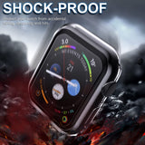 Migeec Case Compatible with Apple Watch Series 7 41 mm with Tempered Glass Screen Protector, Overall Protective Ultra-Thin Black