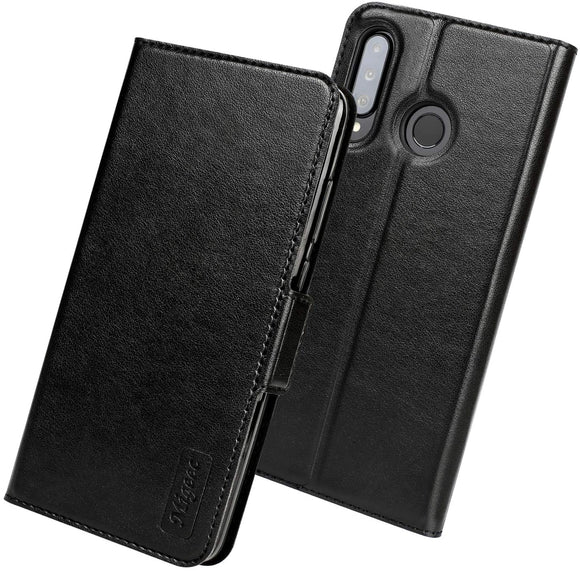 Migeec Case Compatible for Huawei P30 lite - Flip Case Kickstand with Credit Card Slots for Huawei P30 lite - black