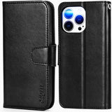 Migeec Case Compatible with iPhone 13 Pro Max 5G, PU Leather [Kickstand] Wallet Cover with RFID Blocking, 3 Card Slots Phone Flip Holder - Black