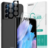 Migeec 2 Pack Screen Protector and 2 Pack Camera Lens Protector Compatible with Samsung Galaxy S22, Flexible Soft TPU Film Support Fingerprint Unlock HD Clear…