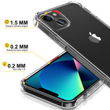 Migeec Case for iPhone 13 Transparent Hard PC + Soft TPU Frame Cover Protection Shockproof Anti-Scratched Rugged - Clear