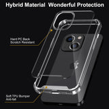 Migeec Case for iPhone 13 Transparent Hard PC + Soft TPU Frame Cover Protection Shockproof Anti-Scratched Rugged - Clear