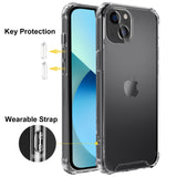 Migeec Case for iPhone 13 mini Transparent Hard PC + Soft TPU Frame Cover Protection Shockproof Anti-Scratched Rugged - Clear