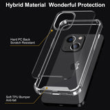 Migeec Case for iPhone 13 mini Transparent Hard PC + Soft TPU Frame Cover Protection Shockproof Anti-Scratched Rugged - Clear