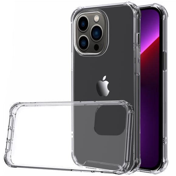 Migeec Case for iPhone 13 Pro Transparent Hard PC + Soft TPU Frame Cover Protection Shockproof Anti-Scratched Rugged - Clear