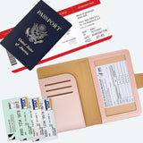 Migeec Passport Holder and Vaccine Card Holder Combo, Leather Passport Wallet Cover with Card Slot, Fit for 4 x 3" Vaccine Card, (Rose Gold)